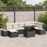 Cumpara ieftin Set de canapele pentru grădină 8 pcs Negru poliratan