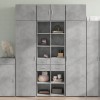 Dulap inalt Gossi gri beton 70x42.5x185 cm, lemn prelucrat, depozitare, design modern, elegant, rezistent