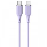 Lemontti Cablu Liquid Silicon Type-C la Type-C, Fast Charge, PD 60W, 1.2m, Mov