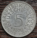 (A877) MONEDA DIN ARGINT GERMANIA - 5 MARK 1970, LIT J, 11,2 GRAME. PURITATE 625, Europa