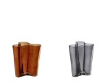 Cumpara ieftin Set 2 vaze flori sticla maro gri 18 x 14 x 20 cm