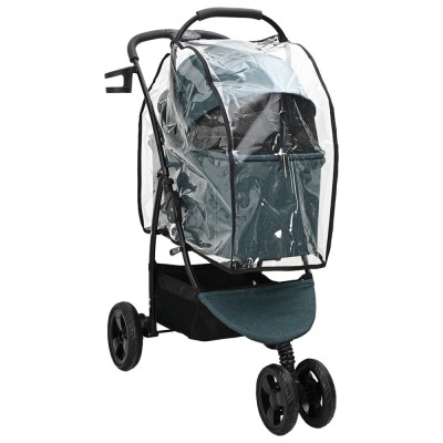 vidaXL Carucior pentru Pisici Pliante Ajustabil Verde 78 x 54 x 101 cm foto