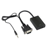 Convertor adaptor VGA tata la HDMI mama, cablu audio si cablu micro usb, HOPE R