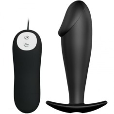 PRETTY LOVE - SILICONE ANAL PLUG PENIS FORM AND 12 VIBRATION MODES BLACK foto