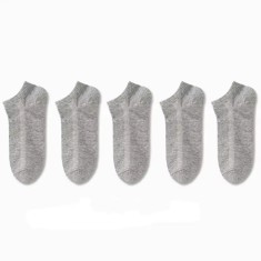 Set 5 perechi de sosete scurte pentru barbati, SS048, Gri, marime universala (39-42)