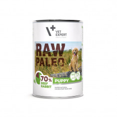 Hrana umeda pentru caini, puppy, RAW PALEO, carne de vita si iepure, 400 g AnimaPet MegaFood