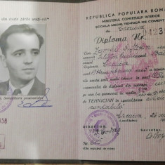 M3 C18 - 1951 - Diploma absolvire - Scoala medie tehnica - contabil