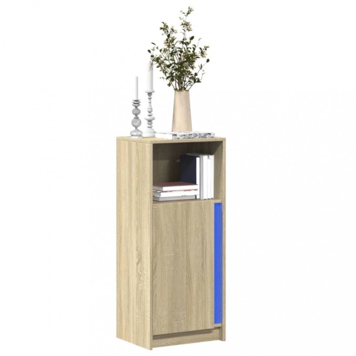 vidaXL Dulap cu LED, stejar sonoma, 42,5x34x100 cm, lemn prelucrat