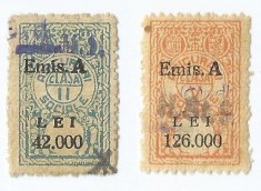 *Romania, lot 1084 cu 2 timbre fiscale de asigurari, 1947, oblit. foto