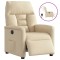 Fotoliu rabatabil electric, crem, material textil - 1