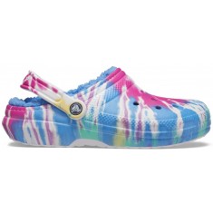 Saboti Crocs Classic Tie-Dye Lined Clog Multicolor - Powder Blue/Multi