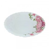 Set 12 Farfurii Adanci Opal Alb Model Bujori Decor 23cm V225/400 DNC42481