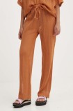 Billabong pantaloni LARGO femei, culoarea portocaliu, drept, high waist, ABJX600226