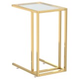 Cumpara ieftin Masa laterala de calculator, 50x35x65 cm, sticla transparenta