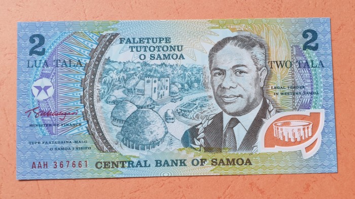 2 Tala - Bancnota Samoa - two tala - piesa SUPERBA - UNC