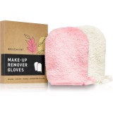 BrushArt Home Salon Make-up remover gloves mănuși demachiante pentru make-up PINK, CREAM 2 buc