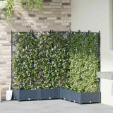 vidaXL Ghiveci Grădină cu Grilaj Gri 120x120x125.5cm, Plastic Sintetic, Interior/Exterior - Design Modern &amp; Durabil