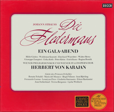 Editie cartonata 3XLP Johann Strauss, Hilde G&amp;uuml;den &amp;lrm;&amp;ndash; Die Fledermaus ,,,(EX) foto