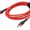 Cablu USB-C 1m ro?u textil 60W