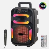 Boxa portabila Bluetooth cu LED RGB, Microfon si Radio FM, 10W, Negru, CMCLASS