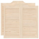 Cumpara ieftin Usi batante cu jaluzele, 2 perechi, 80x80 cm, lemn masiv de pin