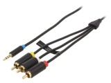 Cablu Jack 3,5mm la RCA x3 1,5m Placare Aurită