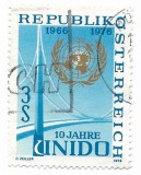 Austria - A 10-a aniversare a Organizatiei Natiunilor Unite pentru Dezvoltare Industriala (UNIDO), 1976 - obliterat