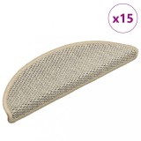 Covorașe Scări Autoadezive Verde Sisal 56x17cm vidaXL - Set 15 Bucăți, Antiderapante, Protecție Scări