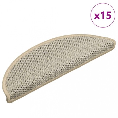 vidaXL Covorașe scări autoadezive 15 buc. verde 56x17x3cm aspect sisal 326863 foto