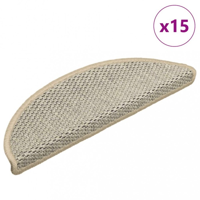 vidaXL Covorașe scări autoadezive 15 buc. verde 56x17x3cm aspect sisal 326863