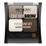 Kit fard de sprancene cu 4 culori, Professional Stylist, Revers, Nr.4