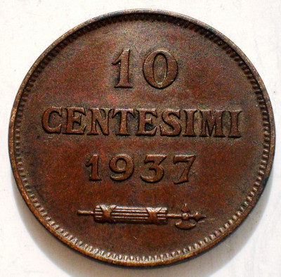 A.183 SAN MARINO 10 CENTESIMI 1937 foto