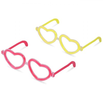 Ochelari Fluorescenți, Inimi, Luminați &amp;Icirc;n &amp;Icirc;ntuneric, Roșii (Set 1 Bucată) foto