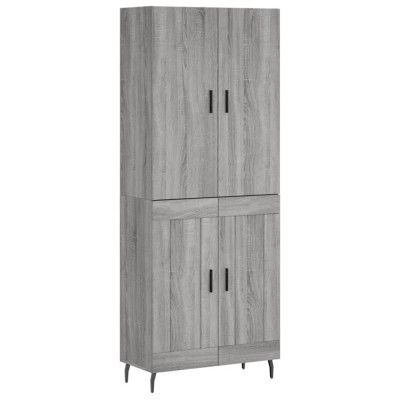 Dulap inalt, gri sonoma, 69,5x34x180 cm, lemn compozit foto