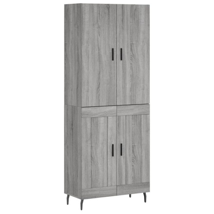 Dulap inalt, gri sonoma, 69,5x34x180 cm, lemn compozit
