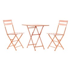 Set de Masă cu 2 Scaune DKD Home Decor MB-177412 Coral 60 x 60 x 75 cm (3 pcs)