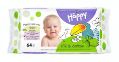 Servetele umede Happy Silk&amp;amp;Cotton, 64 buc foto