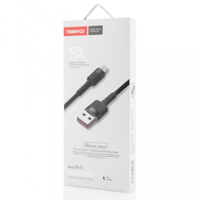 Cabluri Tranyoo, S5, Micro USB Cable, 1m, Black foto