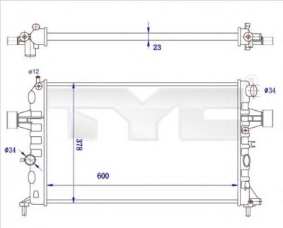 Radiator, racire motor OPEL ASTRA G Cabriolet (F67) (2001 - 2005) TYC 725-0038-R foto