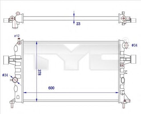 Radiator, racire motor OPEL ASTRA G Combi (F35) (1998 - 2009) TYC 725-0038-R