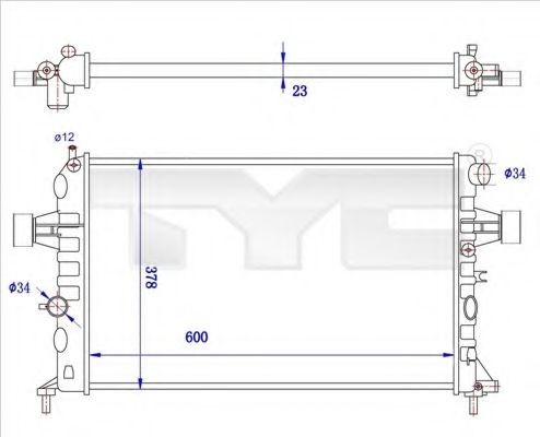 Radiator, racire motor OPEL ASTRA G Cabriolet (F67) (2001 - 2005) TYC 725-0038-R