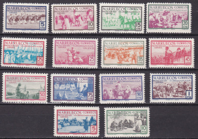 Maroc Spaniol 1952 vederi MI 333-346 MNH foto