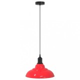 Lampa suspendata reglabila pe inaltime E27 rosu lucios metal
