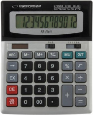 Calculator de birou Esperanza ECL103 Euler 12 cifre gri / negru foto