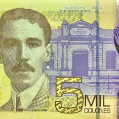 COSTA RICA █ bancnota █ 5000 Colones █ 2018 █ POLYMER █ UNC necirculata