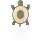 Zopa Silicone Wooden Teether Turtle jucărie pentru dentiție 0 m+ Forest Green 1 buc