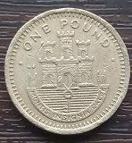 (M1508) MONEDA GIBRALTAR - 1 POUND 1988, CETATEA SI CHEIA, ADMINISTRATIE BRITANICA