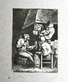 Cornelis Bega &quot;Scena de taverna&quot; gravura cca 1782-1803, Scene gen, Cerneala, Altul