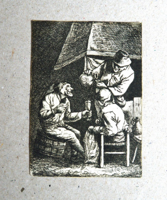 Cornelis Bega &amp;quot;Scena de taverna&amp;quot; gravura cca 1782-1803 foto