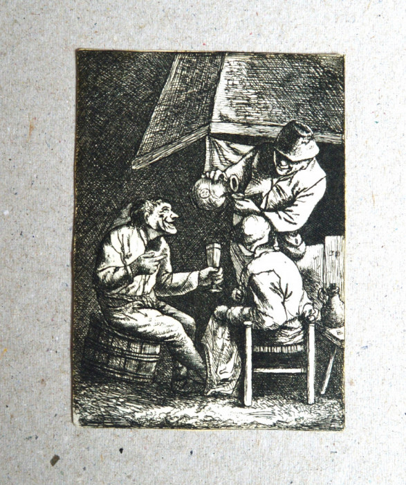 Cornelis Bega &quot;Scena de taverna&quot; gravura cca 1782-1803